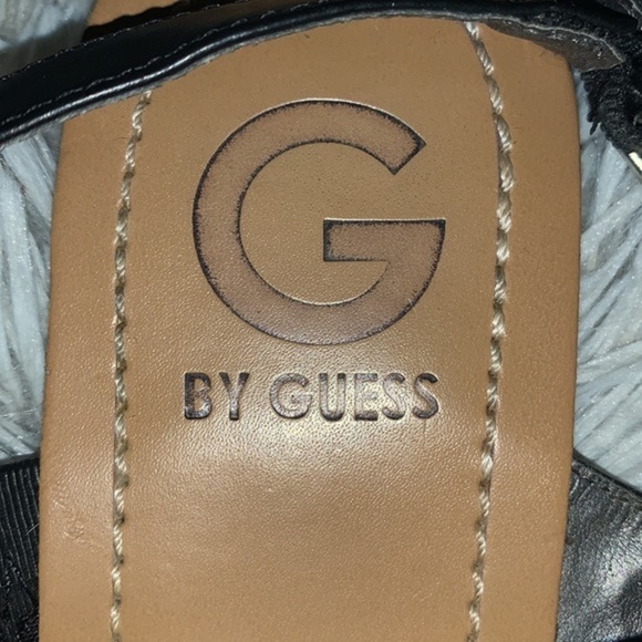 Guess Thong Sandal Black with Silver Links and Guess Logo with Rhinestones 9 - Picture 7 of 14